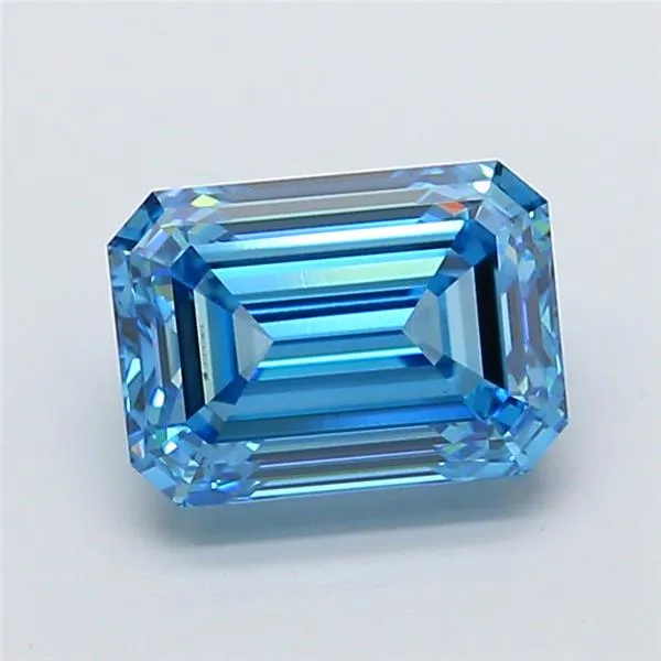 2.53ct Emerald Lab Grown Diamond (Colour Fancy Vivid Blue, Clarity VVS2, IGI Certified)