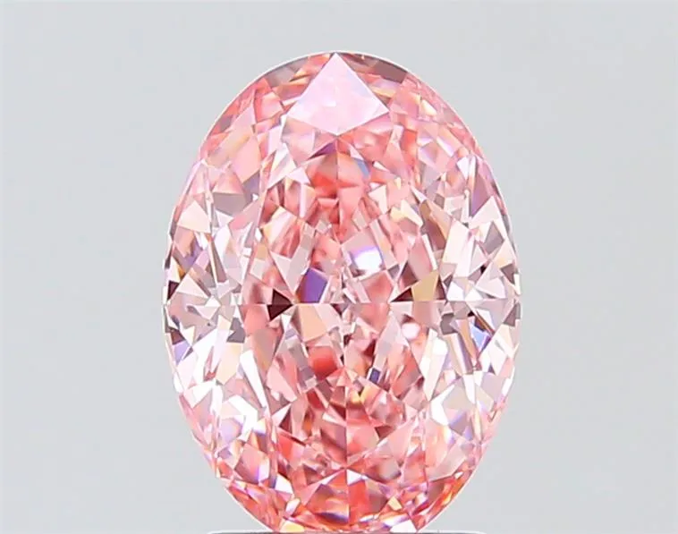 2.54ct Oval Lab Grown Diamond (Colour Fancy Vivid Pink, Clarity VVS2, IGI Certified)