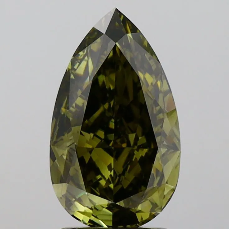 2.55ct Pear Lab Grown Diamond (Colour Fancy Yellowish Gray, Clarity VS1, IGI Certified)