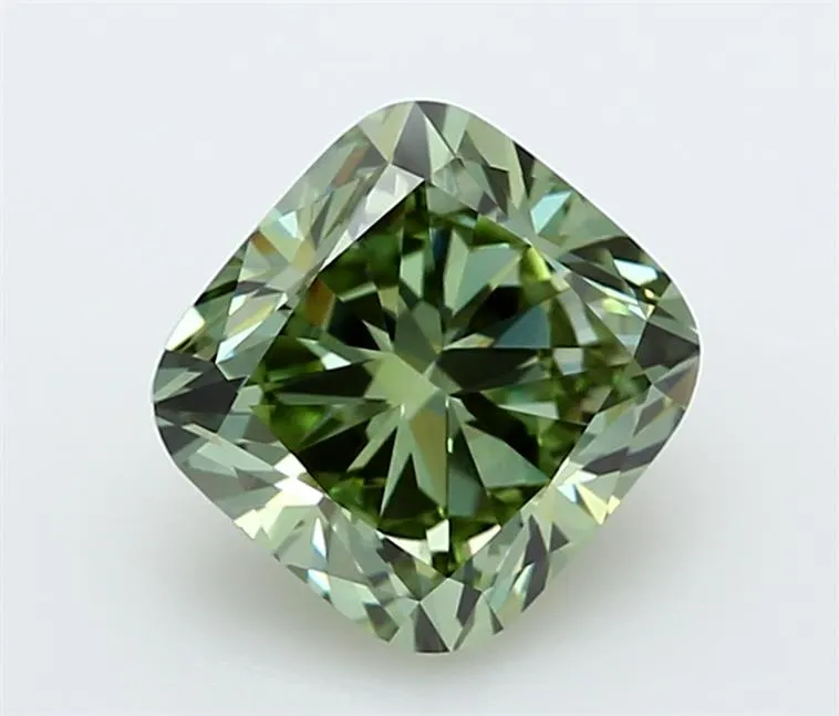 2.56ct Cushion modified Lab Grown Diamond (Colour Fancy Vivid Green, Clarity VVS2, IGI Certified)