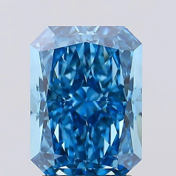 2.56ct Radiant Lab Grown Diamond (Colour Fancy Vivid Blue, Clarity VVS2, IGI Certified)