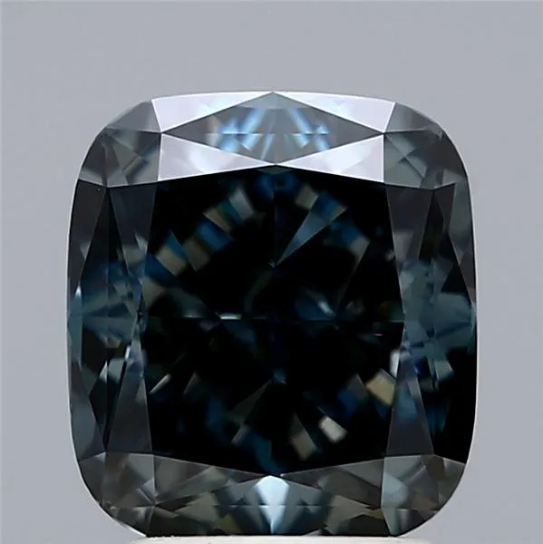 2.57ct Cushion modified Lab Grown Diamond (Colour Fancy Dark Blueish Green, Clarity VS1, IGI Certified)
