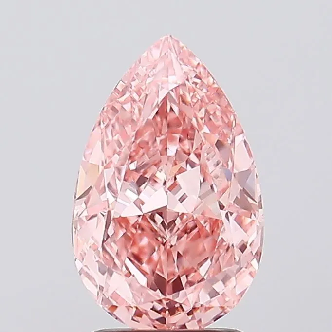 2.58ct Pear Lab Grown Diamond (Colour Fancy Vivid Pink, Clarity VVS2, IGI Certified)