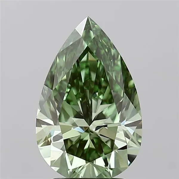 2.60ct Pear Lab Grown Diamond (Colour Fancy Vivid Green, Clarity VS1, IGI Certified)