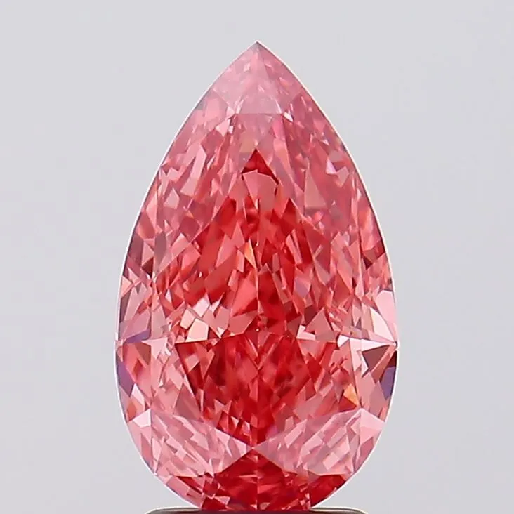 2.60ct Pear Lab Grown Diamond (Colour Fancy Vivid Pink, Clarity VVS1, IGI Certified)