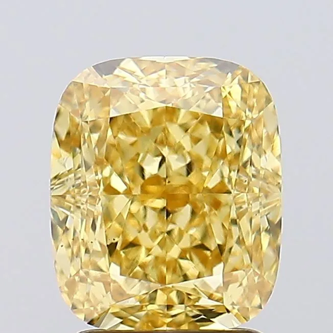 2.65ct Cushion modified Lab Grown Diamond (Colour Fancy Intense Yellow, Clarity VS2, IGI Certified)