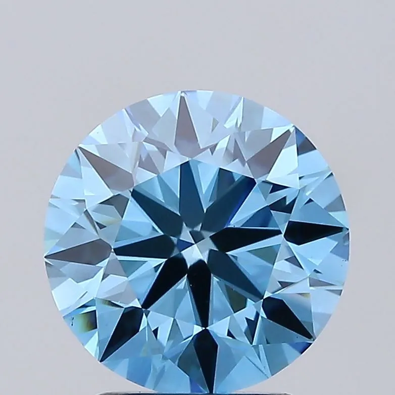 2.69ct Round Lab Grown Diamond (Colour Fancy Vivid Blue, Clarity VS1, Cut ID, IGI Certified)