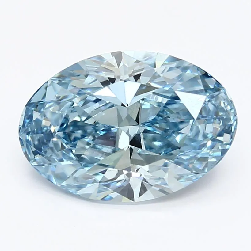 2.75ct Oval Lab Grown Diamond (Colour Fancy Vivid Blue, Clarity VS1, IGI Certified)