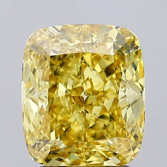 2.78ct Cushion modified Lab Grown Diamond (Colour Fancy Vivid Yellow, Clarity VS1, IGI Certified)