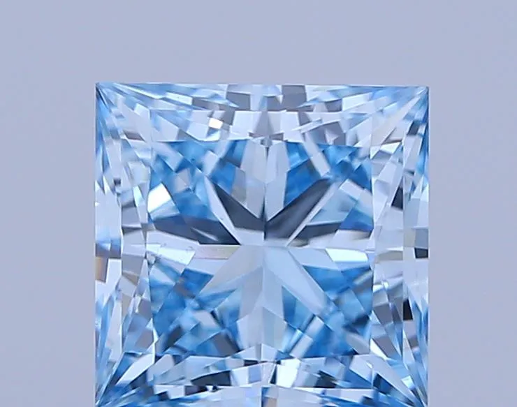 2.79ct Princess Lab Grown Diamond (Colour Fancy Blue, Clarity VVS2, Uncertified)