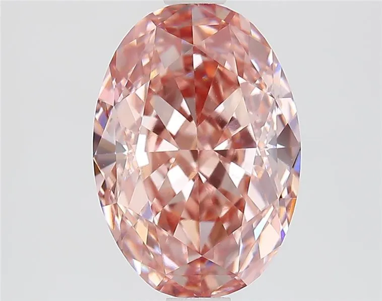 2.84ct Oval Lab Grown Diamond (Colour Fancy Intense Brown Pink, Clarity VVS2, IGI Certified)