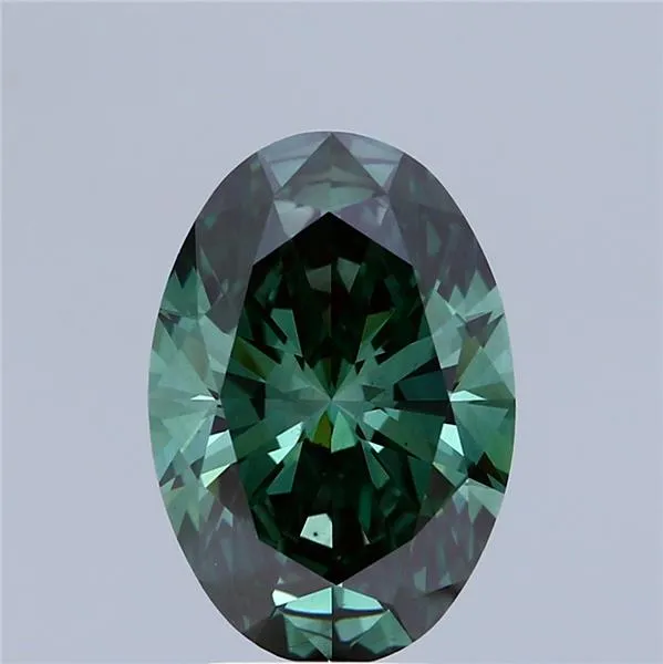 2.86ct Oval Lab Grown Diamond (Colour Fancy Vivid Green, Clarity VS2, IGI Certified)