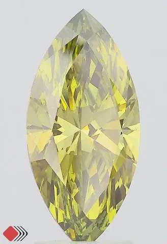 2.99ct Marquise Lab Grown Diamond (Colour Fancy Vivid Green, Clarity VS2, IGI Certified)