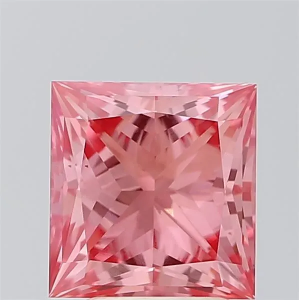 2.99ct Princess Lab Grown Diamond (Colour Fancy Vivid Pink, Clarity VS1, IGI Certified)