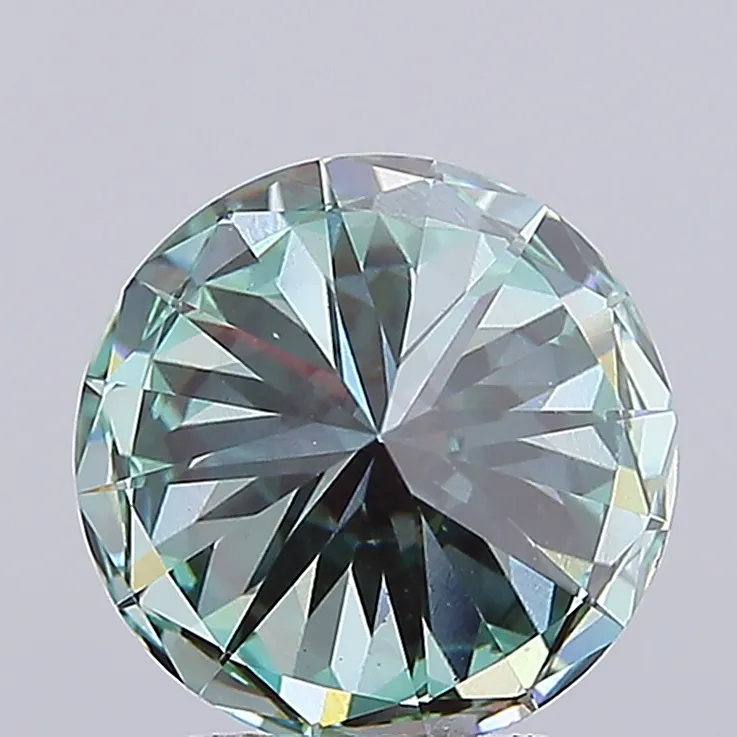2.99ct Round Lab Grown Diamond (Colour Fancy Vivid Green, Clarity VS2, Cut ID, IGI Certified)