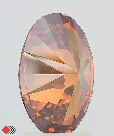 3.00ct Oval Lab Grown Diamond (Colour Fancy Deep Orange, Clarity VS1, IGI Certified)