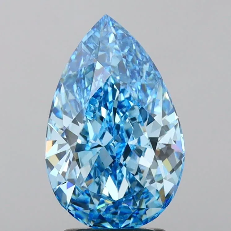 3.00ct Pear Lab Grown Diamond (Colour Fancy Vivid Blue, Clarity VVS2, IGI Certified)