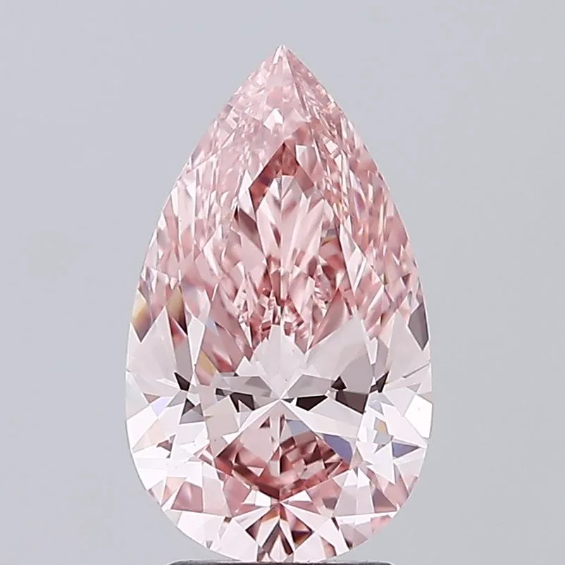 3.00ct Pear Lab Grown Diamond (Colour Fancy Vivid Pink, Clarity VS1, IGI Certified)