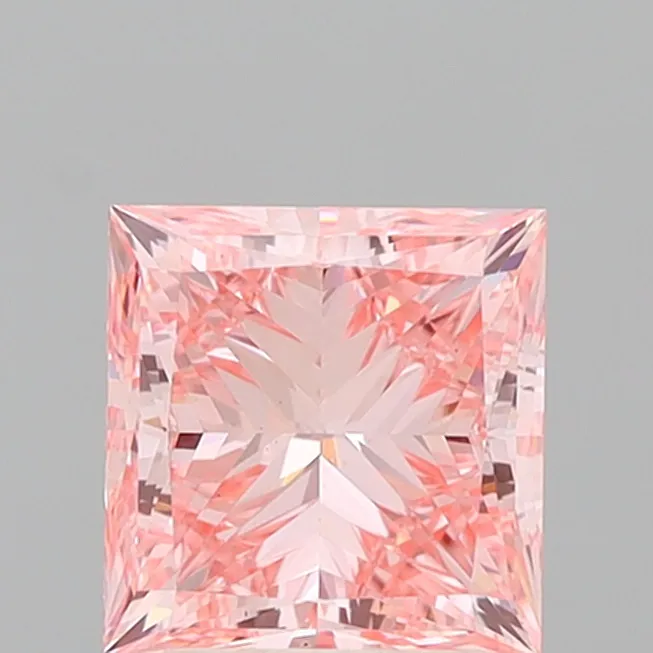 3.00ct Princess Lab Grown Diamond (Colour Fancy Vivid Pink, Clarity VS1, IGI Certified)