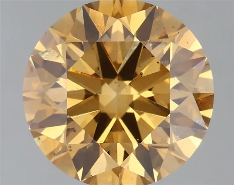 3.00ct Round Lab Grown Diamond (Colour Fancy Intense Brown Yellow, Clarity VS2, Cut ID, IGI Certified)
