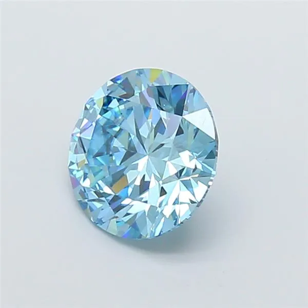 3.00ct Round Lab Grown Diamond (Colour Fancy Vivid Blue, Clarity VS1, Cut ID, IGI Certified)