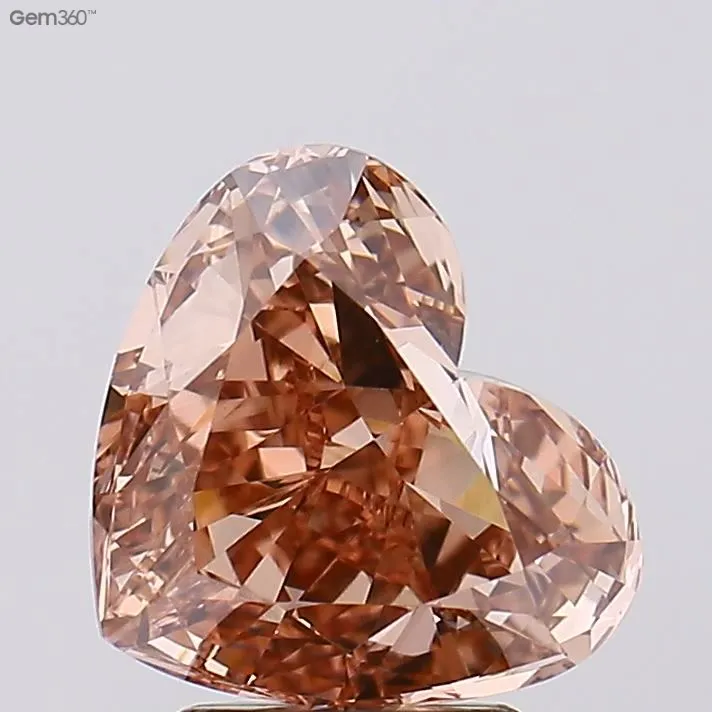 3.01ct Heart Lab Grown Diamond (Colour Fancy Brown, Clarity VVS2, IGI Certified)