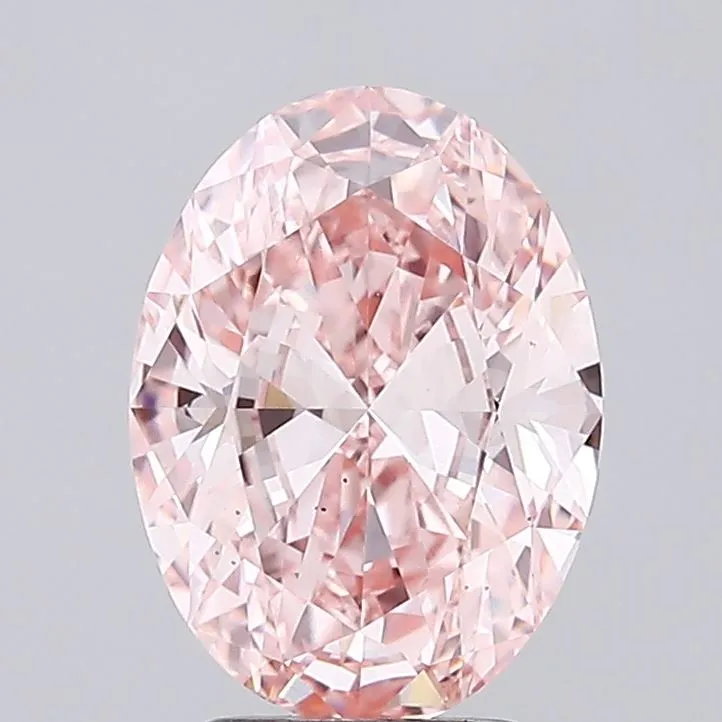3.01ct Oval Lab Grown Diamond (Colour Fancy Vivid Pink, Clarity VS2, IGI Certified)