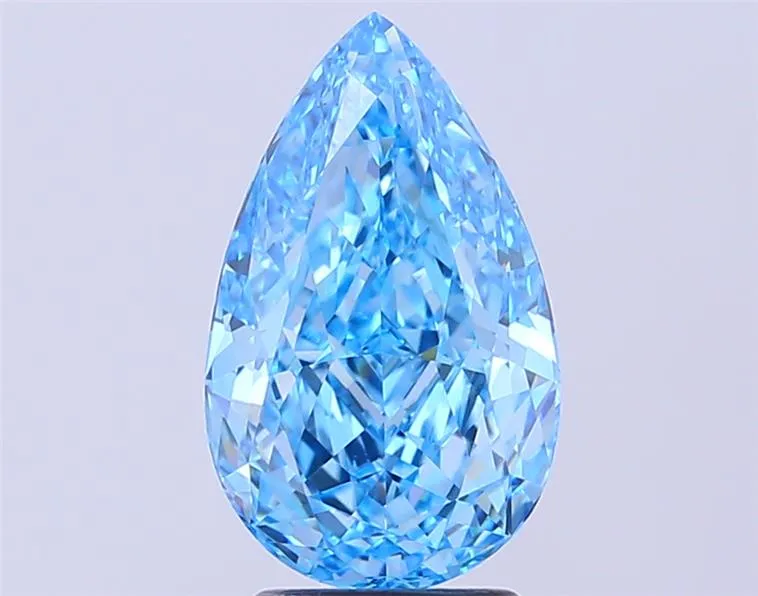 3.01ct Pear Lab Grown Diamond (Colour Fancy Vivid Blue, Clarity VVS2, IGI Certified)