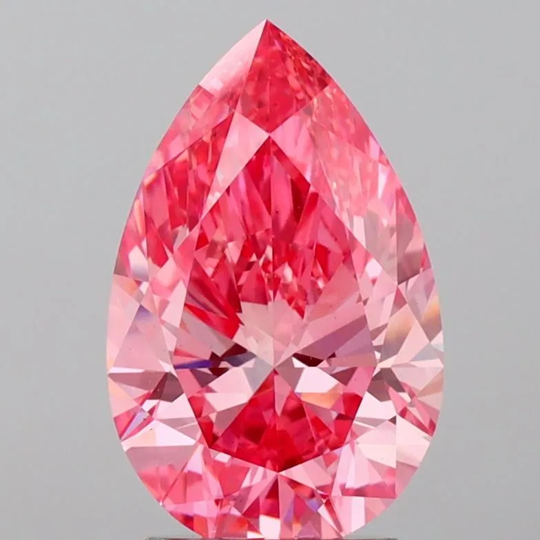 3.01ct Pear Lab Grown Diamond (Colour Fancy Vivid Pink, Clarity VS1, IGI Certified)