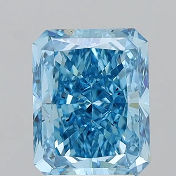 3.01ct Radiant Lab Grown Diamond (Colour Fancy Vivid Blue, Clarity SI1, IGI Certified)