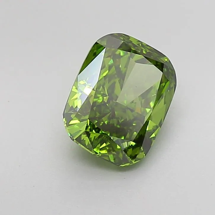 3.02ct Cushion modified Lab Grown Diamond (Colour Fancy Vivid Green, Clarity VS1, IGI Certified)