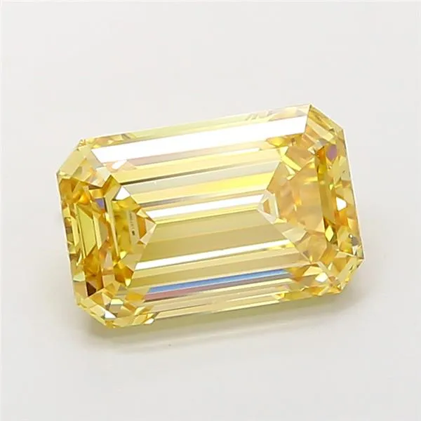 3.02ct Emerald Lab Grown Diamond (Colour Fancy Intense Yellow, Clarity VS1, IGI Certified)