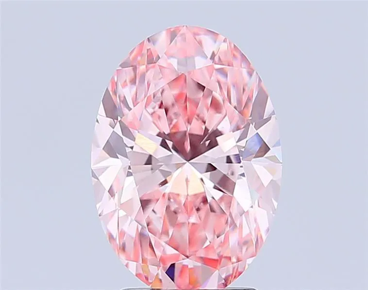 3.02ct Oval Lab Grown Diamond (Colour Fancy Vivid Pink, Clarity VS1, IGI Certified)