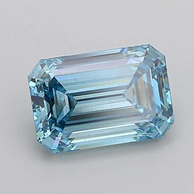 3.03ct Emerald Lab Grown Diamond (Colour Fancy Vivid Blue, Clarity VS2, Uncertified)