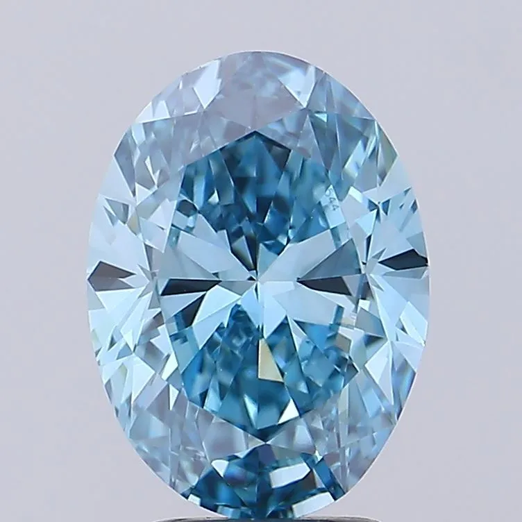3.03ct Oval Lab Grown Diamond (Colour Fancy Vivid Blue, Clarity VS1, IGI Certified)