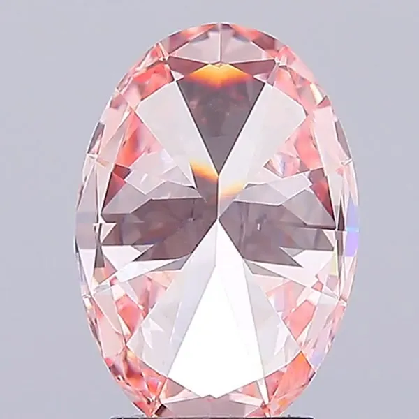 3.03ct Oval Lab Grown Diamond (Colour Fancy Vivid Pink, Clarity VVS2, IGI Certified)
