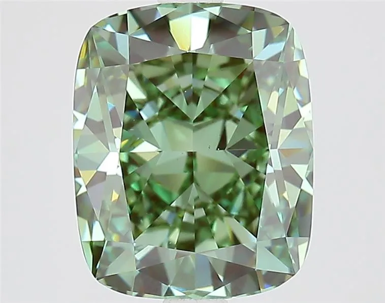 3.04ct Cushion modified Lab Grown Diamond (Colour Fancy Vivid Green, Clarity VS1, IGI Certified)
