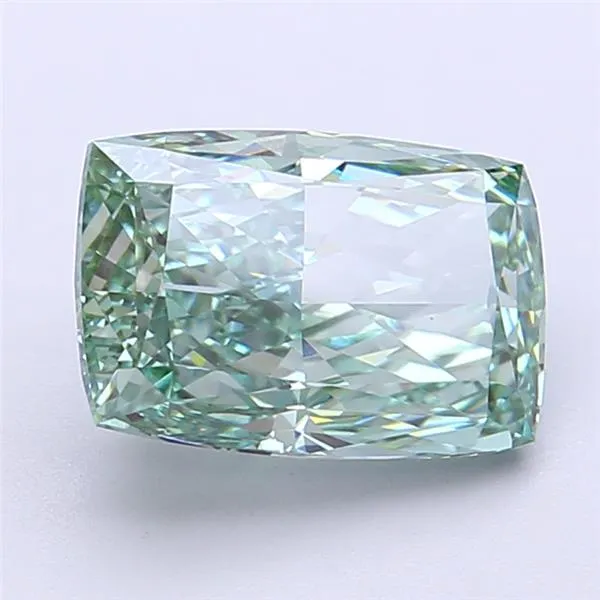 3.04ct Cushion modified Lab Grown Diamond (Colour Fancy Vivid Green, Clarity VVS2, IGI Certified)