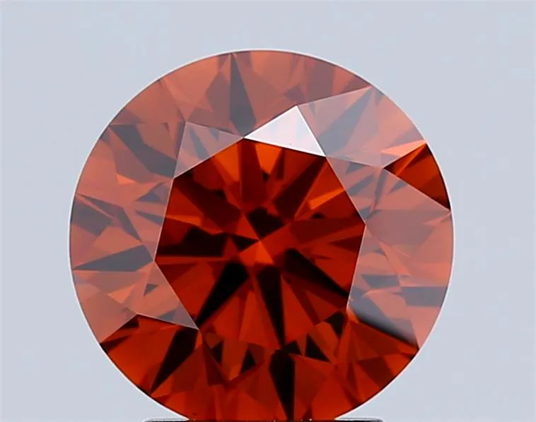 3.04ct Round Lab Grown Diamond (Colour Fancy Deep Orange, Clarity VVS2, Cut ID, IGI Certified)