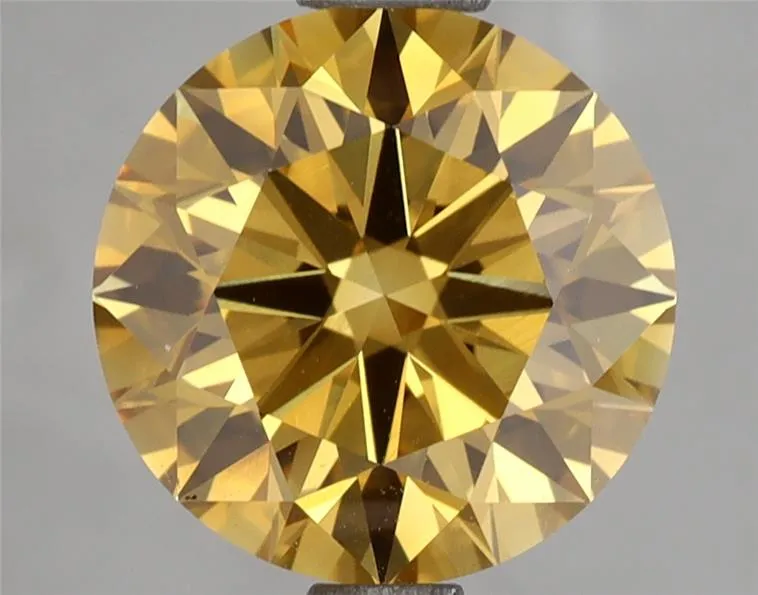 3.05ct Round Lab Grown Diamond (Colour Fancy Intense Brownish Yellow, Clarity VS1, Cut ID, IGI Certified)