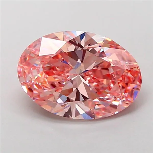 3.06ct Oval Lab Grown Diamond (Colour Fancy Vivid Pink, Clarity VVS2, IGI Certified)