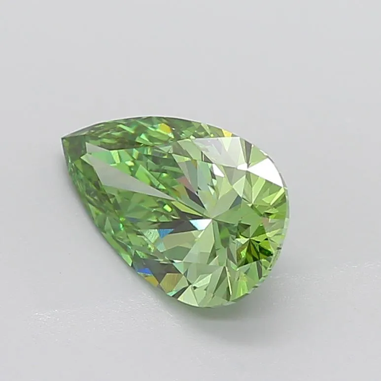 3.06ct Pear Lab Grown Diamond (Colour Fancy Vivid Green, Clarity VS2, IGI Certified)