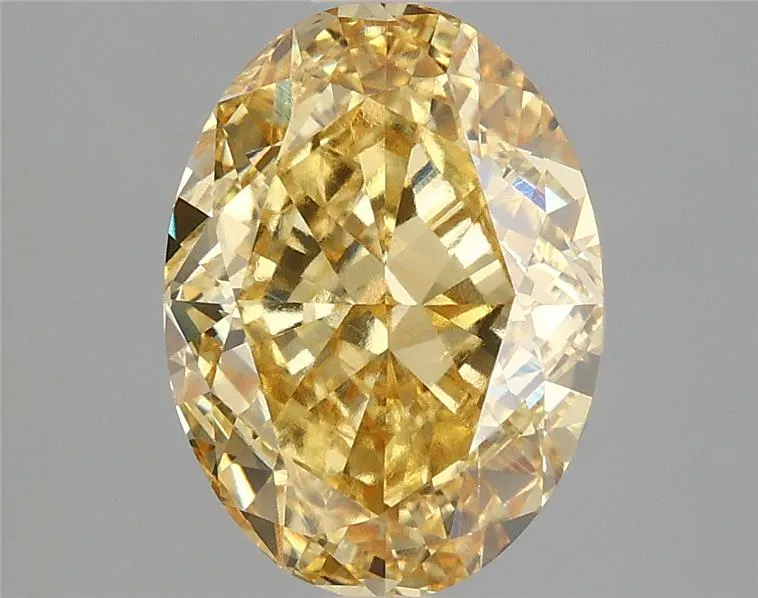 3.07ct Oval Lab Grown Diamond (Colour Fancy Vivid Yellow, Clarity VVS2, IGI Certified)