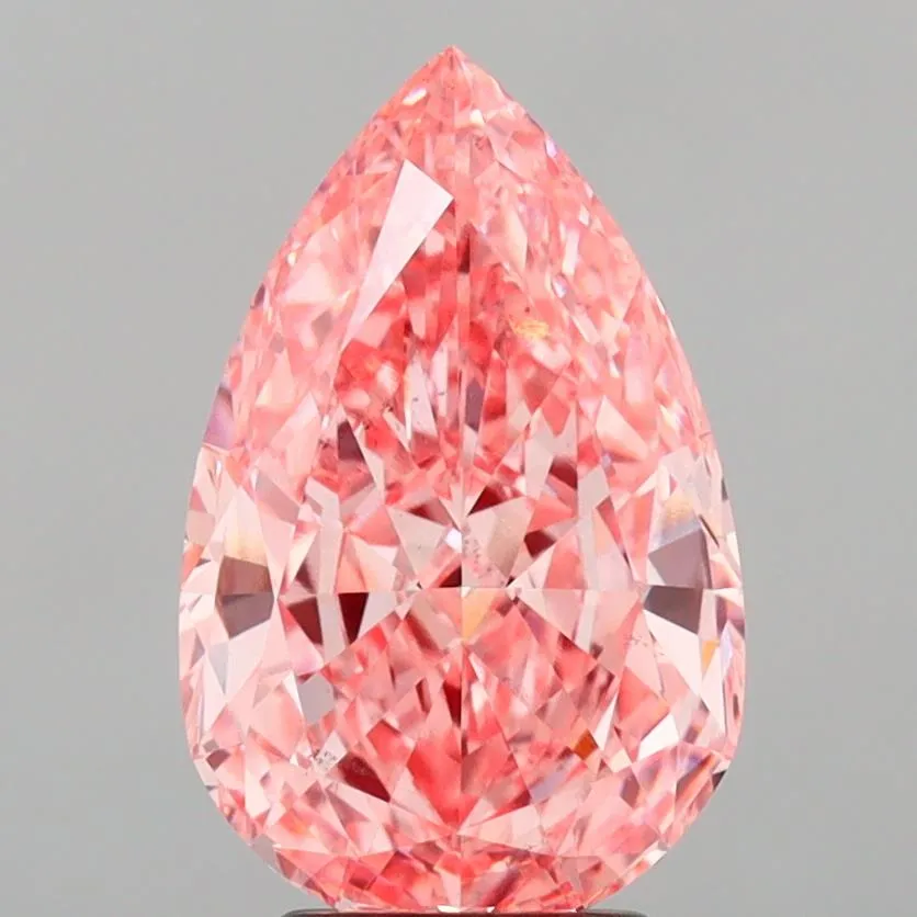 3.07ct Pear Lab Grown Diamond (Colour Fancy Vivid Pink, Clarity VS2, IGI Certified)