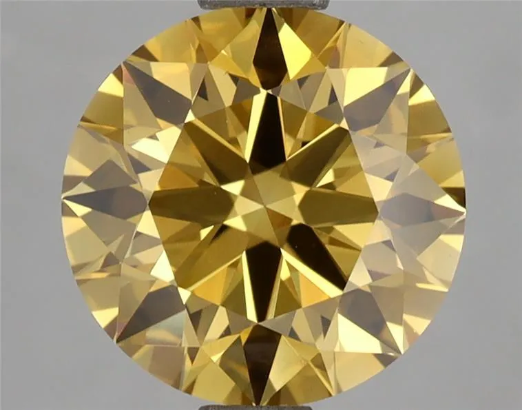 3.07ct Round Lab Grown Diamond (Colour Fancy Intense Brownish Yellow, Clarity VS1, Cut ID, IGI Certified)