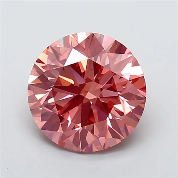 3.07ct Round Lab Grown Diamond (Colour Fancy Vivid Pink, Clarity VS1, Cut EX, IGI Certified)