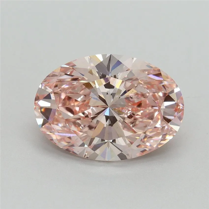 3.08ct Oval Lab Grown Diamond (Colour Fancy Intense Pink, Clarity VS2, IGI Certified)