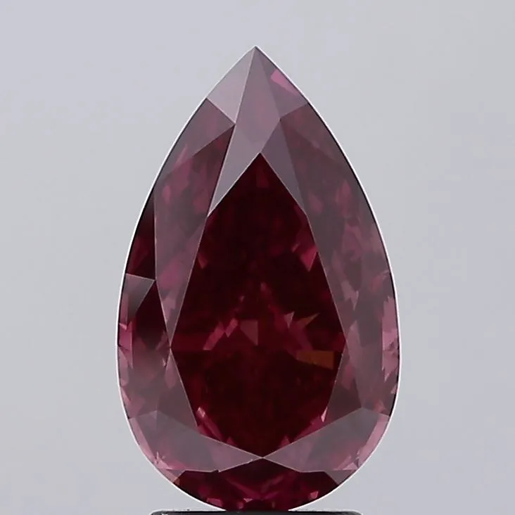 3.08ct Pear Lab Grown Diamond (Colour Fancy Deep Pink, Clarity VS2, IGI Certified)