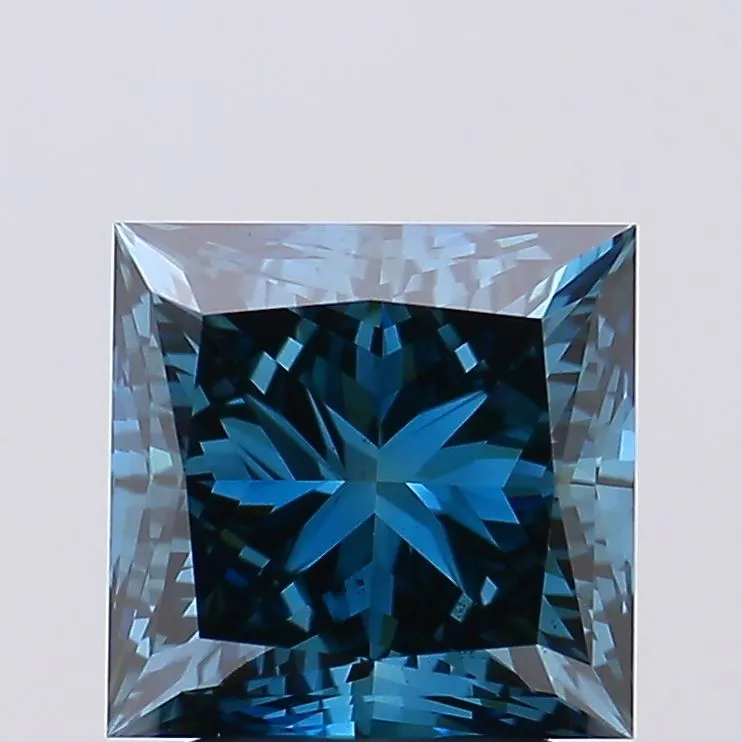 3.09ct Princess Lab Grown Diamond (Colour Fancy Deep Blue, Clarity VS1, Uncertified)