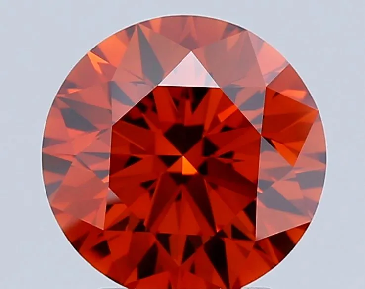 3.09ct Round Lab Grown Diamond (Colour Fancy Deep Orange, Clarity VVS2, Cut ID, IGI Certified)